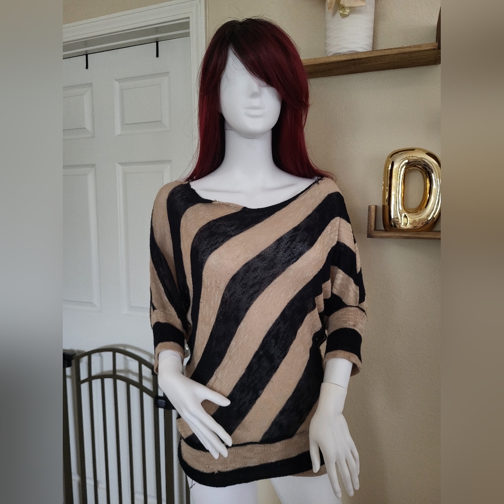 Striped Black and Tan Sweater